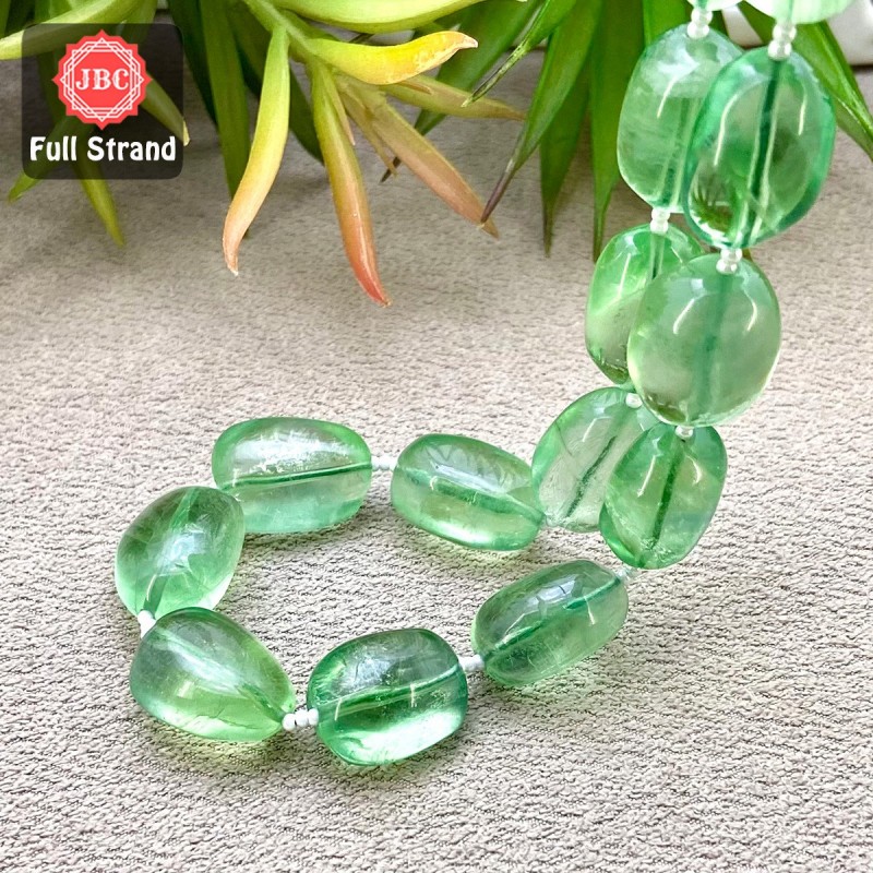 Green Fluorite 16-22mm Smooth Nugget Shape 14 Inch Long Gemstone Beads Strand - SKU:159456