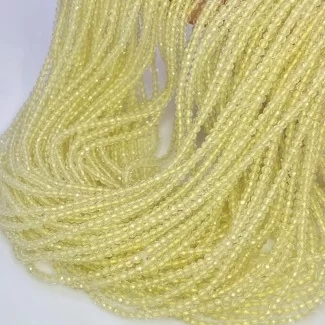 Natural Lemon Quartz 2-2.5mm Micro Faceted Round AAA Grade Gemstone Beads Strand