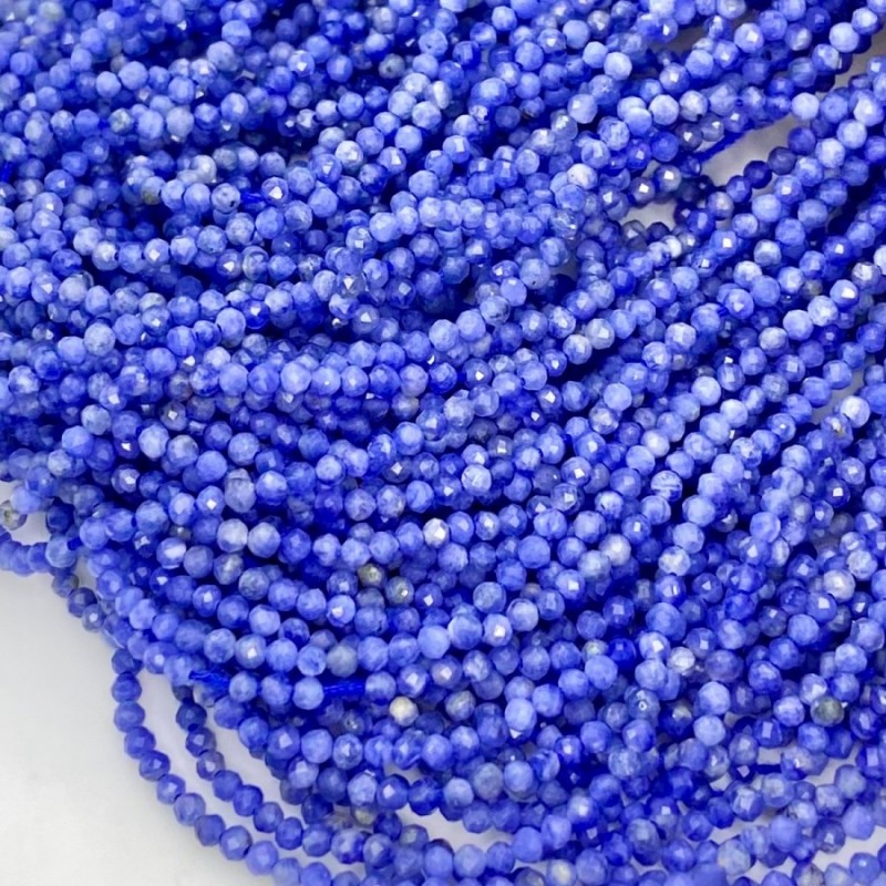 Natural Tanzanite 2-2.5mm Micro Faceted Rondelle AA Grade Gemstone Beads Strand
