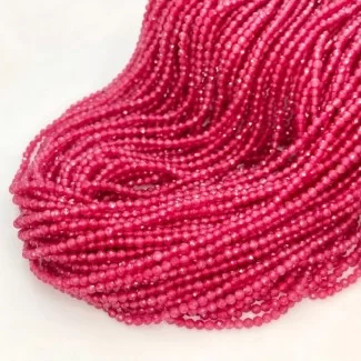 Hydrothermal Red Quartz 2-2.5mm Micro Faceted Round AAA Grade Gemstone Beads Strand