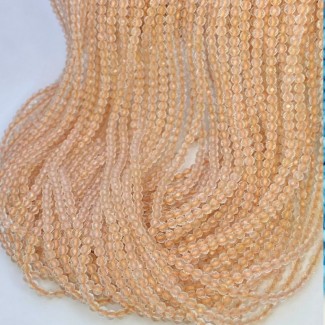 Natural Citrine 2-2.5mm Micro Faceted Round AA Grade Gemstone Beads Strand