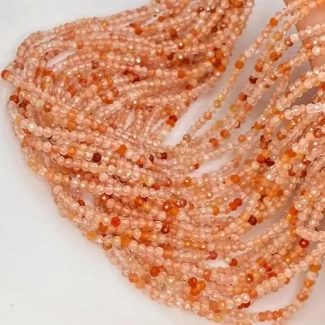 Natural Orange Rutile 2-2.5mm Micro Faceted Rondelle AA+ Grade Gemstone Beads Strand
