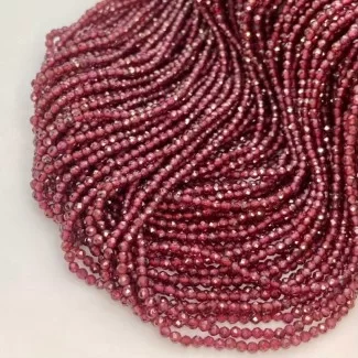Natural Garnet 3-3.5mm Micro Faceted Round AAA Grade Gemstone Beads Strand