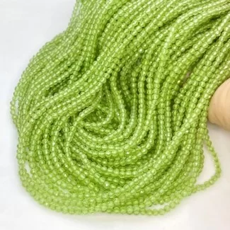 Natural Peridot 3-3.5mm Micro Faceted Round AAA Grade Gemstone Beads Strand