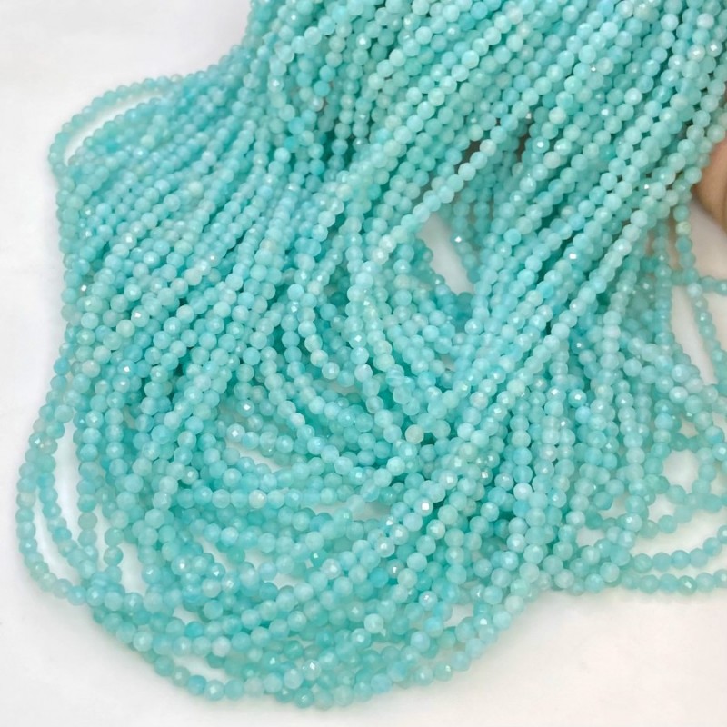 Natural Amazonite 3-3.5mm Micro Faceted Round AAA Grade Gemstone Beads Strand