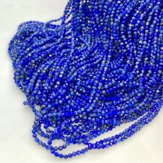 Natural Lapis Lazuli 3-3.5mm Micro Faceted Round AAA Grade Gemstone Beads Strand