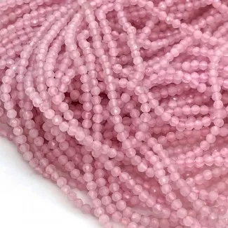 Natural Rose Quartz 3-3.5mm Micro Faceted Round AAA Grade Gemstone Beads Strand