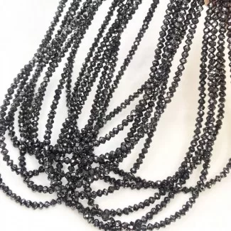 Natural Black Diamond 2.5-3mm Faceted Rondelle AA Grade Beads Strand