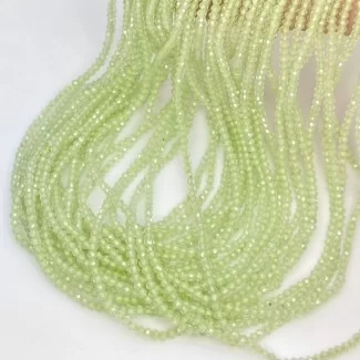 Natural Prehnite 2-2.5mm Micro Faceted Rondelle AAA Grade Gemstone Beads Strand