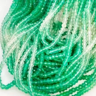 Natural Green Onyx 4-4.5mm Micro Faceted Rondelle AAA Grade Gemstone Beads Strand
