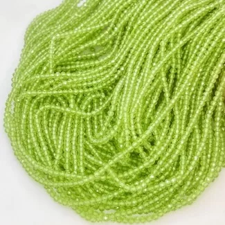 Natural Peridot 3-3.5mm Micro Faceted Rondelle AAA Grade Gemstone Beads Strand