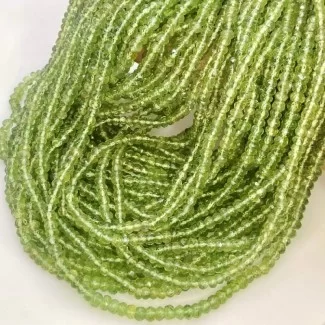 Natural Green Apatite 3-3.5mm Faceted Rondelle AA Grade Gemstone Beads Strand