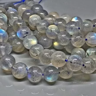 Natural Labradorite 10mm Smooth Round AA+ Grade Gemstone Beads Strand