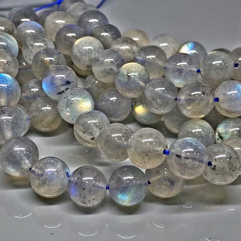 Natural Labradorite 8mm Smooth Round AA+ Grade Gemstone Beads Strand
