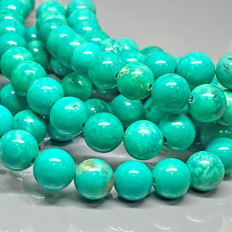 Natural Dyed Magnesite Turquoise 6mm Smooth Round AAA Grade Gemstone Beads Strand