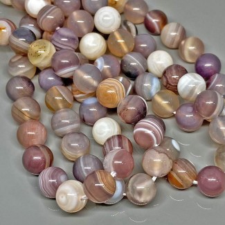 Natural Botswana Agate 10mm Smooth Round AA+ Grade Gemstone Beads Strand