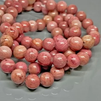 Natural Rhodonite 6mm Smooth Round AA Grade Gemstone Beads Strand