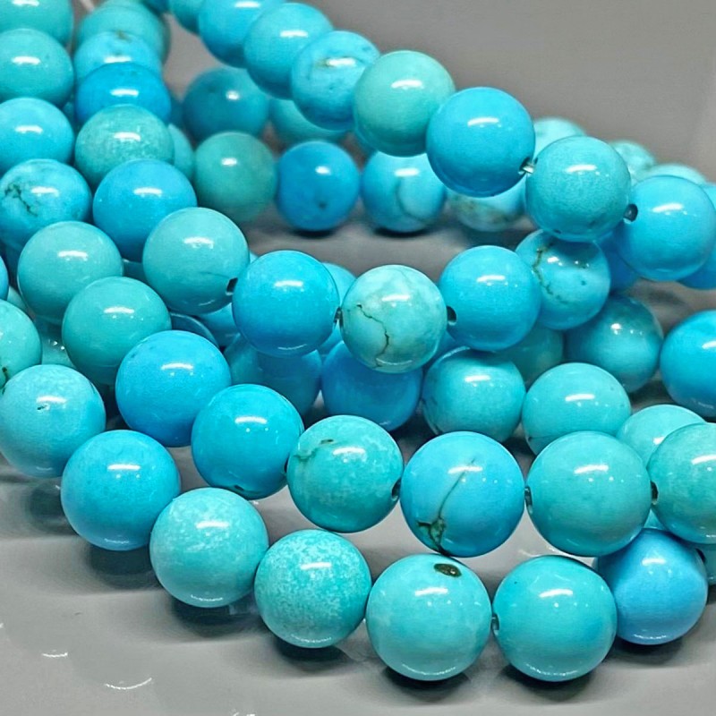 Natural Dyed Magnesite Turquoise 4mm Smooth Round AAA Grade Gemstone Beads Strand