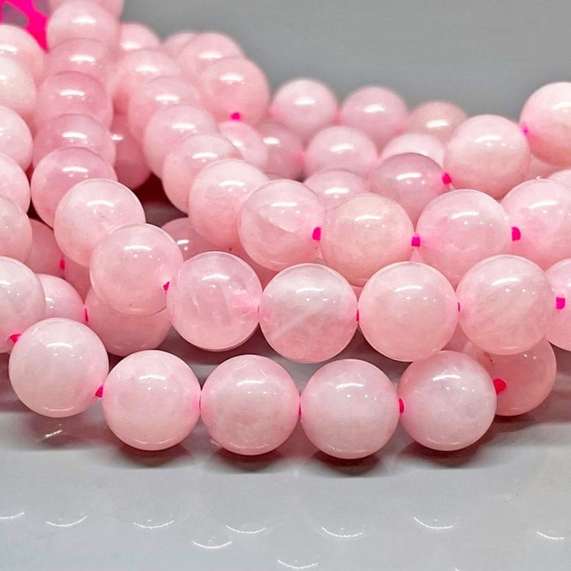 Natural Rose Quartz 10mm Smooth Round A Grade Gemstone Beads Strand