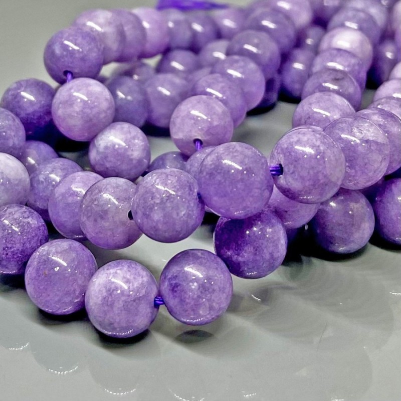 Natural Dyed Aquamarine 8mm Smooth Round A Grade Gemstone Beads Strand