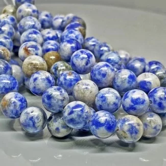 Natural Sodalite 10mm Smooth Round B Grade Gemstone Beads Strand