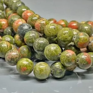 Natural Unakite 6mm Smooth Round AAA Grade Gemstone Beads Strand