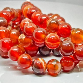 Natural Red Onyx 4mm Smooth Round A Grade Gemstone Beads Strand