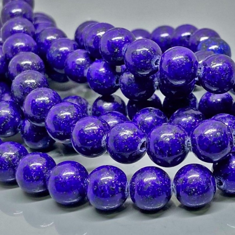 Natural Dyed Lapis Lazuli 4mm Smooth Round AA Grade Gemstone Beads Strand
