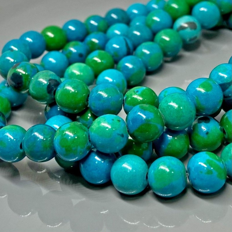 Synthetic Chrysocolla 6mm Smooth Round AAA Grade Gemstone Beads Strand