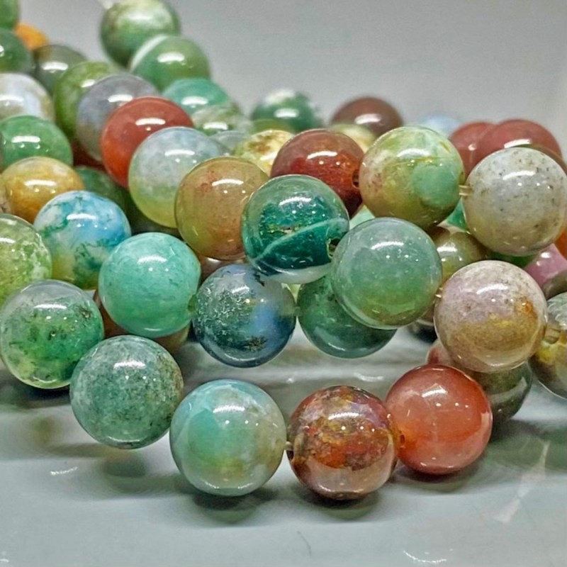 Natural Indian Agate 4mm Smooth Round AAA Grade Gemstone Beads Strand