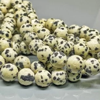 Natural Dalmatian Jasper 8mm Smooth Round AAA Grade Gemstone Beads Strand