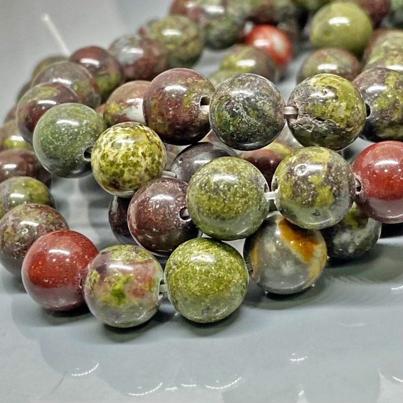 Natural Dragon Bloodstone 6mm Smooth Round AAA Grade Gemstone Beads Strand