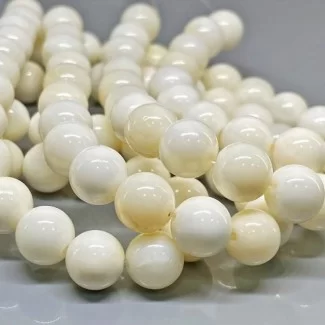 Natural Mother Of Pearl 8mm Smooth Round AA Grade Gemstone Beads Strand