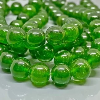 Natural Dyed Jade 10mm Smooth Round AA+ Grade Gemstone Beads Strand
