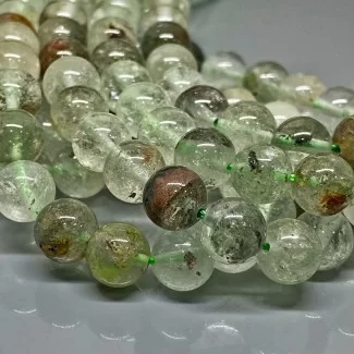 Natural Green Graden Quartz 8mm Smooth Round AA Grade Gemstone Beads Strand
