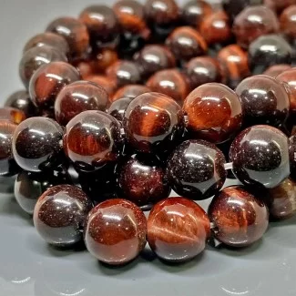 Natural Red Tiger Eye 6mm Smooth Round AAA Grade Gemstone Beads Strand