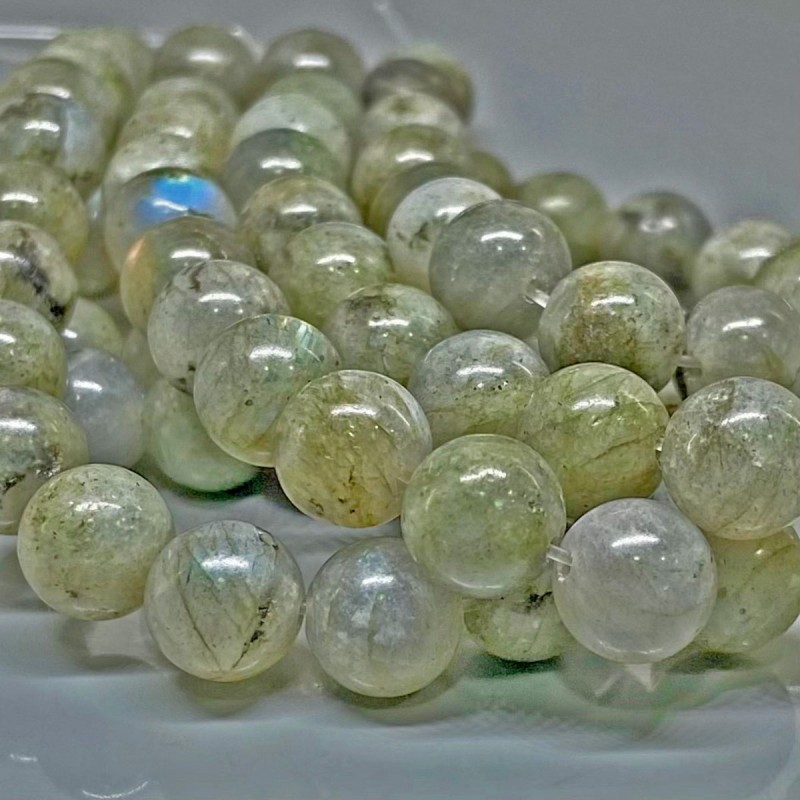 Natural Labradorite 8mm Smooth Round B Grade Gemstone Beads Strand