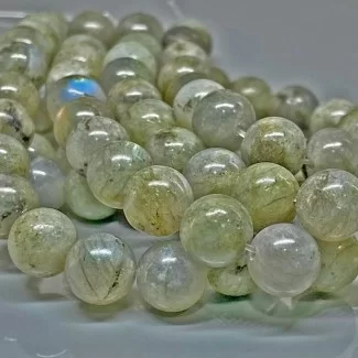 Natural Labradorite 10mm Smooth Round B Grade Gemstone Beads Strand