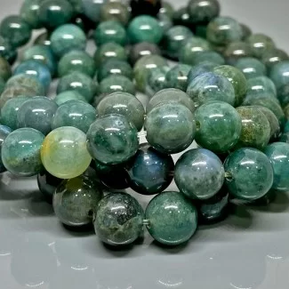 Natural Moss Agate 8mm Smooth Round AAA Grade Gemstone Beads Strand