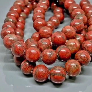 Natural Red Jasper 8mm Smooth Round AA Grade Gemstone Beads Strand