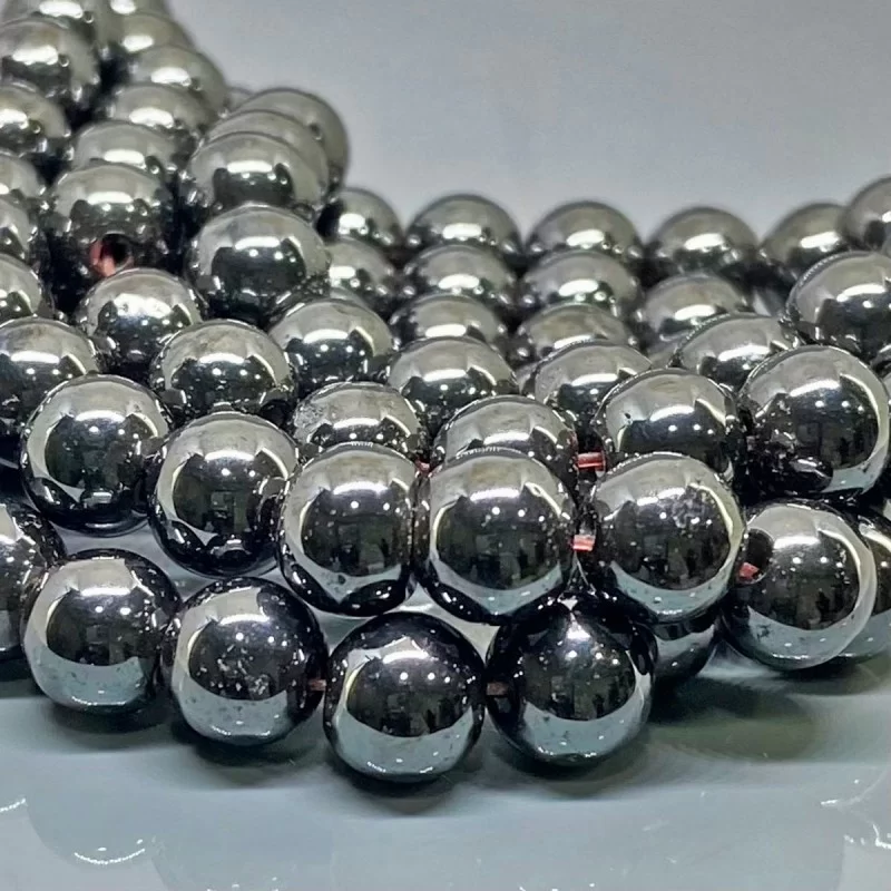 Magnetic Beads Hematite 6mm Faceted Round