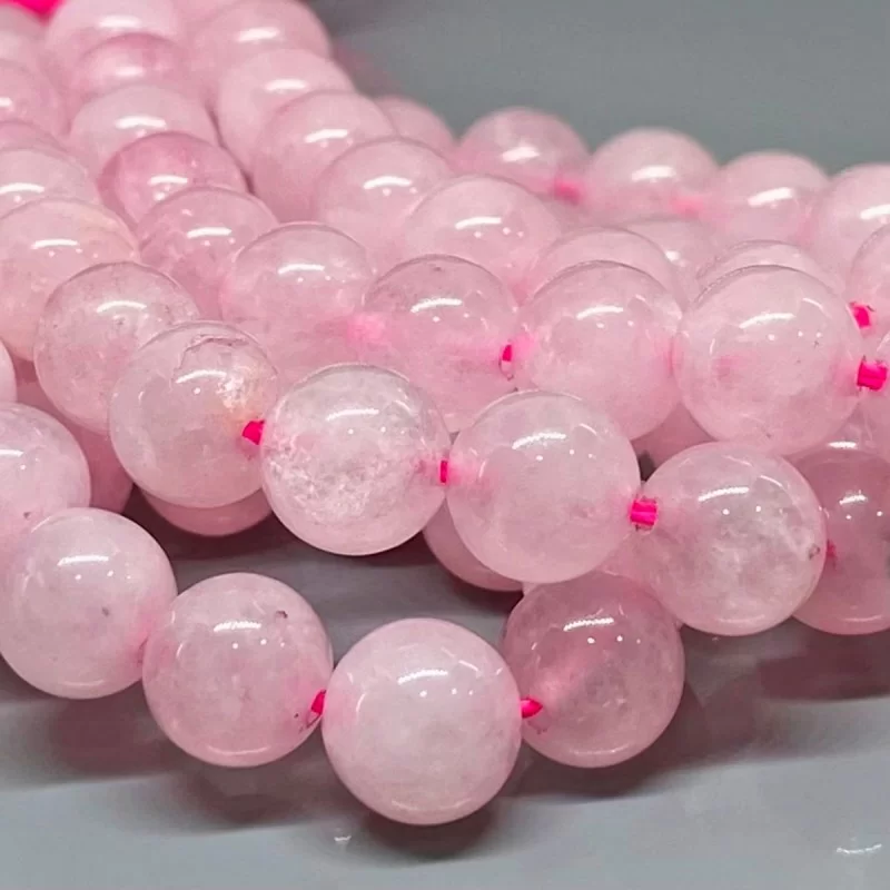 Natural Dyed Rose Quartz 10mm Smooth Round A Grade Gemstone Beads Strand