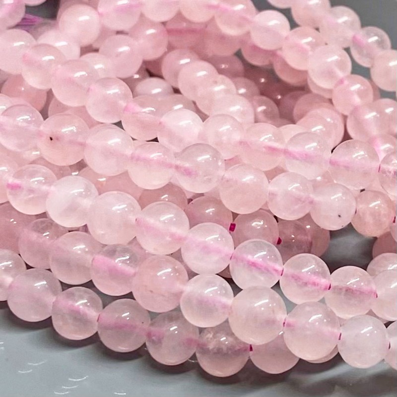 Natural Rose Quartz 6mm Smooth Round AA Grade Gemstone Beads Strand