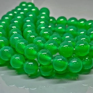 Natural Green Onyx 4mm Smooth Round AAA Grade Gemstone Beads Strand