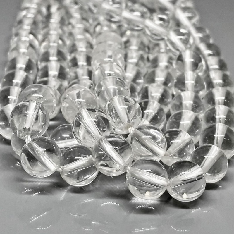 Natural Crystal Quartz 8mm Smooth Round AAA Grade Gemstone Beads Strand