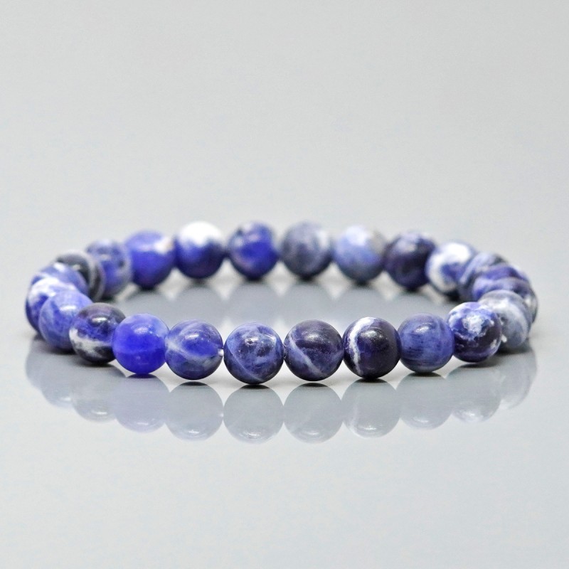 Natural Sodalite 10mm Smooth Round AA Grade Gemstone Beads Stretch Bracelet
