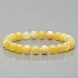 Natural Calcite 8mm Smooth Round AA Grade Gemstone Beads Stretch Bracelet