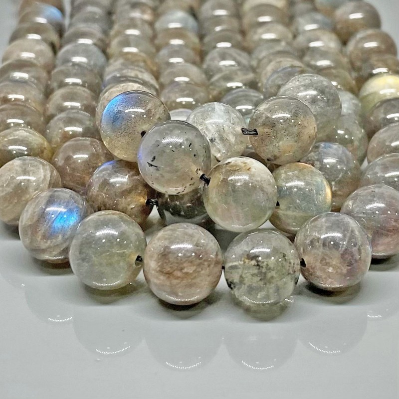 Natural Labradorite 10mm Smooth Round A Grade Gemstone Beads Strand