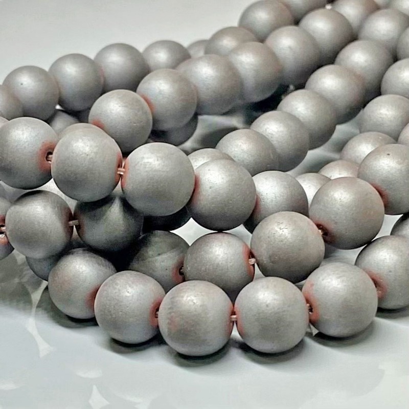 Natural Matte Hematite 6mm Smooth Round AAA Grade Gunmetal Beads Strand 