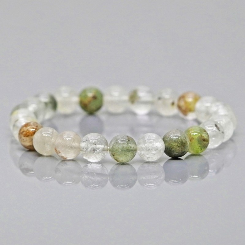 Natural Green Graden Quartz 8mm Smooth Round AA+ Grade Gemstone Beads Stretch Bracelet